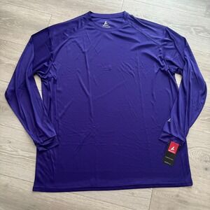 NWT BSN SPORTS Mens Purple Performance Apparel Phenom‎ Long Sleeve T-Shirt 2XL